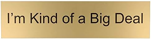 ExcelMark I'm Kind of a Big Deal Desk Plate – 2"x 8"Novelty Name Plate – Gold Name Plate with Black Desk Holder - Image 3