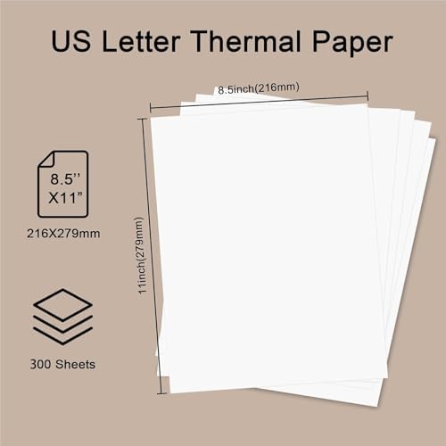 Thermal Paper 8.5 x 11 In for Thermal Printers, 300Pcs, Inkless Printing - Image 4