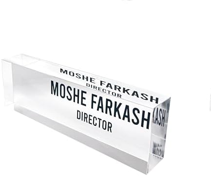Artblox Office Desk Name Plate Personalized | Custom Name Plates for Desks with Your Logo On Clear Acrylic Glass - (8" x 2.5") - Image 6