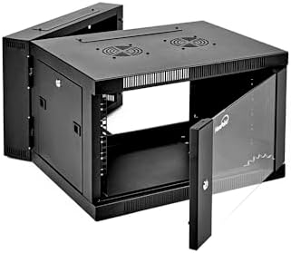 NavePoint 6U Server Cabinet with Hinged Back - 21.6' Deep, 6U Server Rack Enclosure with Locking Glass Door, Wall Mount Rack with Removable Side Panels, Network Cabinet with 2 Fans, Pre-Assembled - Image 5