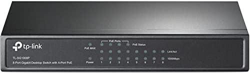 TP-Link TL-SG1008P V4 | 8 Port Gigabit PoE Switch | 4 PoE+ Ports @64W | Desktop | Plug & Play | Sturdy Metal w/ Shielded Ports | Fanless | Limited Lifetime Protection | QoS & IGMP Snooping | Unmanaged by TP-Link