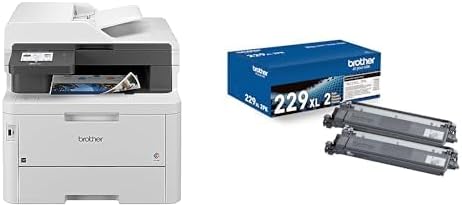 Brother MFCL3780CDW Printer and TN229XL 2-Pack Black High Yield Toner by Brother