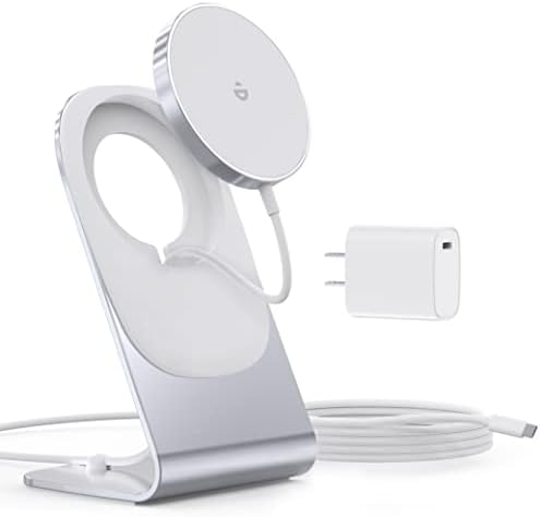 Magnetic Wireless Charger for iPhone Duo/18/17/16/15/14/13/12 - Mag Charger+20W USB C Adapter, Aluminum Fast Wireless Charging Stand/Pad with 5ft USB-C Cable for iPhone 18/17/16/15/14/13/12, Airpod by Kabysio
