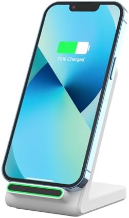 Wireless Charger Stand for Samsung, Fast Wireless Charging Stand for Apple iPhone, for Samsung Galaxy S22/S21/S20, for Google Pixel, for LG and All Qi-Enabled Devices (White) - Image 2