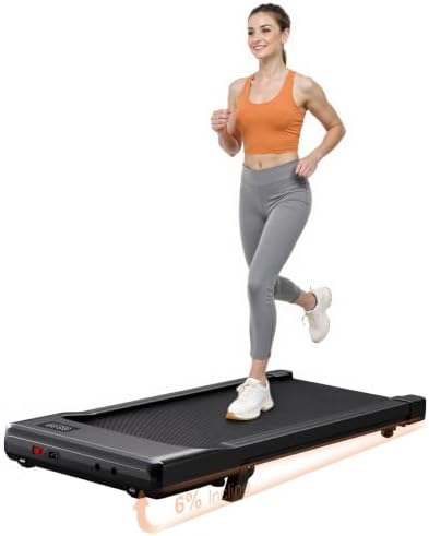 Superun Under Desk Walking Pad with 6% Incline, 3 in 1 Portable Treadmill by SUPERUN