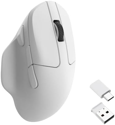 Keychron M7 Wireless Mouse, 26K DPI, 2.4 GHz/Bluetooth/Wired, 63g, White by Keychron