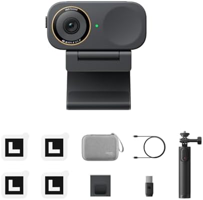 Insta360 Link 2C Pro Get-Set Bundle – 4K Webcam for PC/Mac, 1/1.3” Sensor, Low-Light, Auto Framing, HDR, Directional Noise-Canceling Mics, Supports Stream Deck, Zoom, Teams, Twitch for Streaming by Unknown