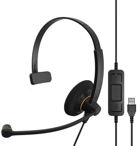 EPOS Sennheiser SC 30 USB ML (504546) - Single-Sided Business Headset | For Skype for Business | with HD Sound, Noise-Cancelling Microphone, & USB Connector (Black) by EPOS