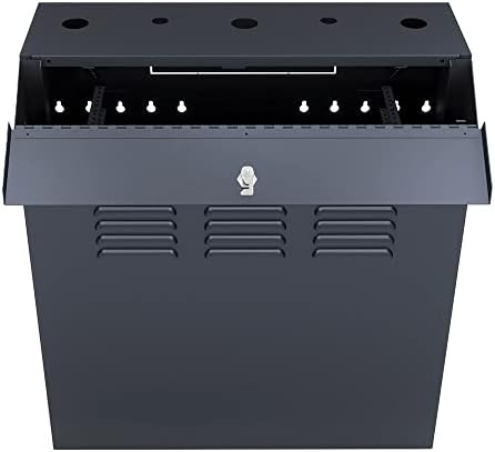 NavePoint 6U Vertical Server Rack Enclosure, Low Profile, 19.6" Deep, Max Weight Capacity 132lbs - 6U Network Cabinet Vertical Wall Mount, Perforated, Black - Image 4