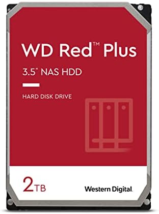 Western Digital 2TB WD Red Plus NAS Internal Hard Drive HDD - 5400 RPM, SATA 6 Gb/s, CMR, 64 MB Cache, 3.5" - WD20EFRX by Hummingbird+Networks