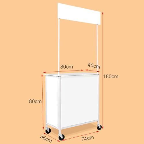 Mobile Portable Promotion Counter Table, Pop Up Podium Trade Show Exhibition Reception Event Desk Trade Show Display Counter Speech Stand ,Supermarket Tasting Table Advertising Display Banner Stand - Image 2