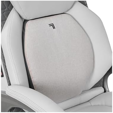 Sharper Image S600 Active Lumbar Ergonomic Bonded Leather Swivel Executive Massage Chair, White/Gray - Image 3