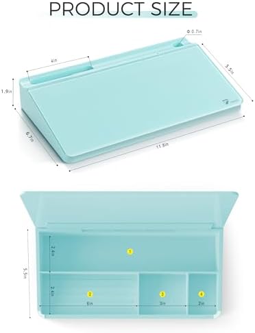 TOWON Compact Glass Desktop Whiteboard with Storage 12x7 in, Teal Blue - Image 6