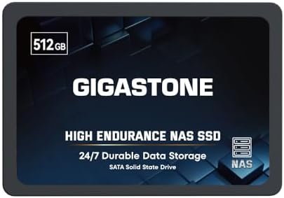 Gigastone 512GB High Endurance SSD Up to 550MB/s TLC Flash with SLC Caching 24/7 Reliable for Gaming/PC/NAS SSD 5-Year Warranty 2.5" SATA Internal Solid State Drives RAID Disk by Gigastone