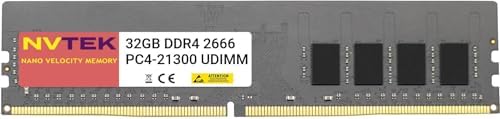 32GB (1X32GB) DDR4 2666MHz PC4-21300 UDIMM 2Rx8 1.2V CL19 288-PIN Non-ECC Unbuffered Desktop PC Computer Memory by NVTEK