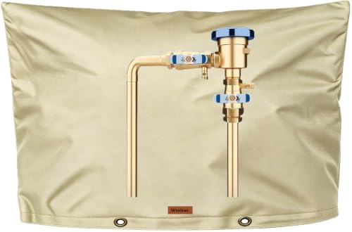 Backflow Preventer Cover Insulated Pouch,Outdoor Pipe Insulation Cover,Winter Freeze Protection Water Well Pump Covers Sprinkler Valve Cover Insulated (Khaki, 40''W x 24''H) by Wsobue