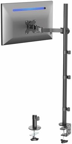 VIVO Extra Tall Single Monitor Desk Mount, 39 inch Pole VESA Stand for 13 to 32 inch Screens and up to 38 inch Ultrawides, Holds 22 lbs, Black, STAND-V011 by VIVO