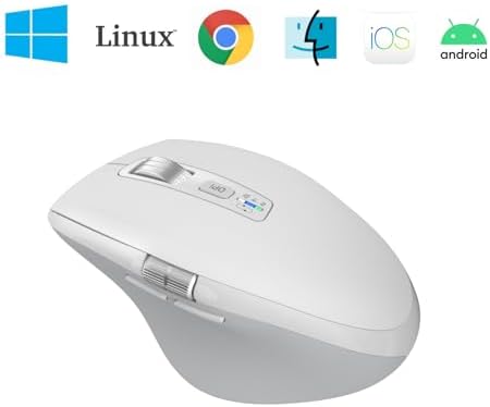 INFINMIND Wireless Side Scroll Mouse with Multi-Device, Ergonomic Computer Mice with Smart Flying Scroll, Quiet Click, 4-Level DPI for Computer, Laptop, iPad, Tablet, MacBook(White) - Image 5