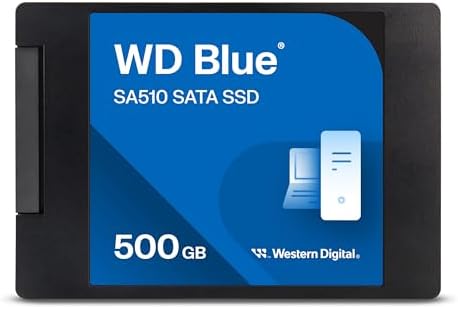 Western Digital 500GB WD Blue SA510 SATA Internal Solid State Drive SSD - SATA III 6 Gb/s, 2.5"/7mm, Up to 560 MB/s - WDS500G3B0A by Sandisk