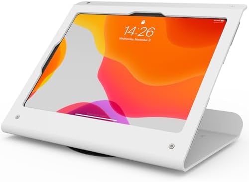 Tablet POS Stand - Heavy Duty Steel Kiosk Stand with 360° Swivel Base Anti-Theft Compatible with 10.9" iPad 10th, Pro 11" 1 2 3 4, Air 4 5, Air 11"(M2/M3/M4), iPad 11"(A16) - BSC102WA by Beelta