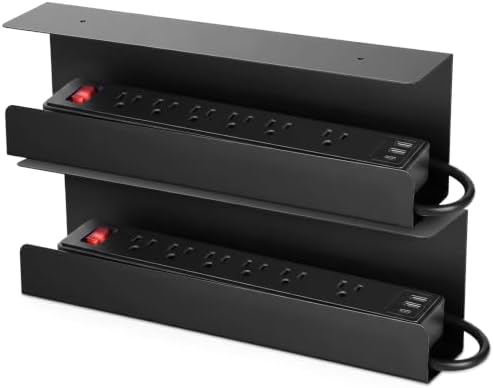 2 Pack Under Desk Cable Management Tray,Hold 11 lbs, 16 x 5 x 3 Inch, Black by Unknown