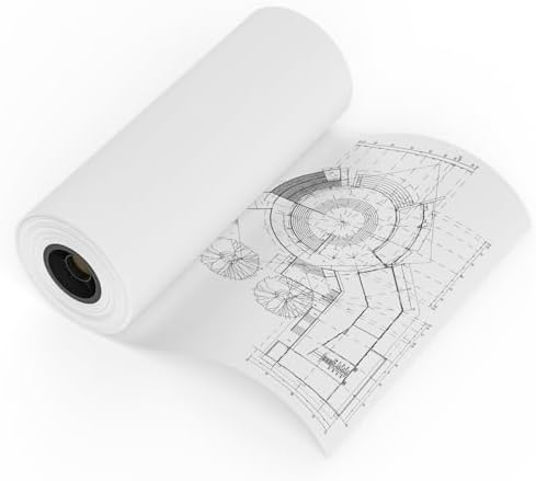 MFLABEL Wide Format Paper 24" x 150' Plotter Paper 1 Rolls CAD Bond Rolls 20lb 2"Core for CAD Printing on Wide Format Ink Jet Printers by MFLABEL