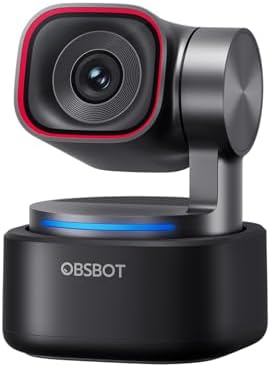 OBSBOT Tiny 3 AI-Powered Spatial Audio 4K Webcam, AI Tracking PTZ Camera by OBSBOT