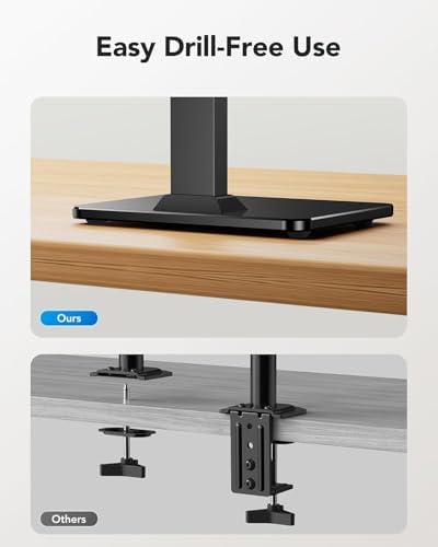 HUANUO Monitor Stand, Freestanding VESA Mount for 13 to 34 Inch Screens, Holds up to 44lbs, 5 Height Options, Swivel Desk Stand Riser With 360 Rotation, VESA 75x75mm/100x100mm - Image 4