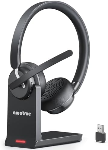 awatrue Wireless Headset with Mic for Work, Noise Canceling for Clear Calls by awatrue