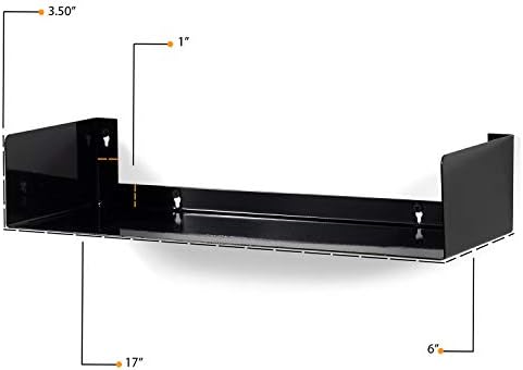 Wallniture Bali Black U Shape Floating Shelves for Wall, CD DVD Storage Shelves and Metal Bookshelf Set of 6 - Image 6