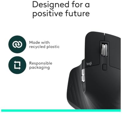 Logitech MX Master 3S - Performance Wireless Mouse with Ultra-Fast Scrolling, Ergo, 8K DPI, Track on Glass, Quiet Clicks, Bluetooth, Windows, Linux, Chrome, Black - Image 5
