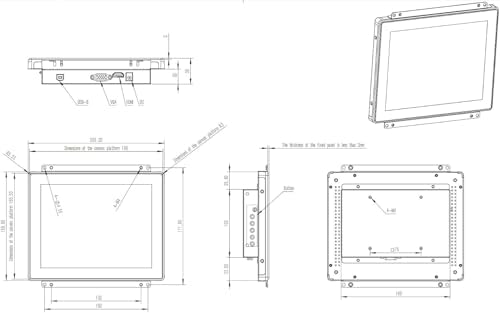 8 Inch Open Frame Capacitive Touchscreen Monitor - 1024x768 LCD Display with G+G 10-Point Touch and IP65 Front Protection - Compatible with VESA Panel Mount for Kiosk POS and Automation - Image 4