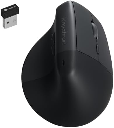 Keychron BM27 Ergonomic Wireless Mouse, Rechargeable Mice for Laptop by Keychron