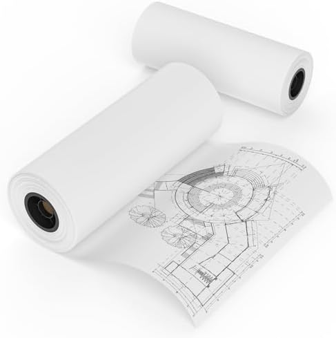 MFLABEL Wide Format Paper 24" x 150' Plotter Paper 2 Rolls CAD Bond Rolls 20lb 2"Core for CAD Printing on Wide Format Ink Jet Printers by MFLABEL