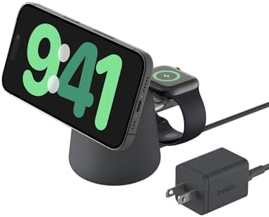 Belkin Qi2 15W Wireless Charging Dock, 2 in 1 Fast iPhone Charger by Unknown