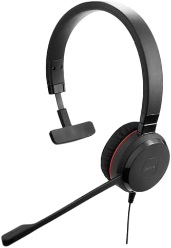 Jabra Evolve 20 SE Wired Single-Ear Headset with Microphone for Work, USB-A and USB-C Wired Headphones, Works with Online Meeting Platforms, Connects to Laptops, iPhone & Android Devices by Jabra