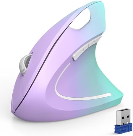 TECKNET Ergonomic Mouse, 4800 DPI Wireless Bluetooth Vertical, 3-Device by Tecknet