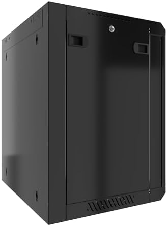 Sysracks 12U Wall Rack Mount Server 18" Deep Network Cabinet, Server Rack with Fan, Removable Side Panels, Locking Glass Door 19" Computer Cabinet Enclosure Network Rack Case SRE 12.450 - Image 3