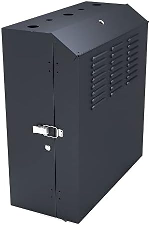 NavePoint 6U Vertical Server Rack Enclosure, Low Profile, 19.6" Deep, Max Weight Capacity 132lbs - 6U Network Cabinet Vertical Wall Mount, Perforated, Black by NavePoint
