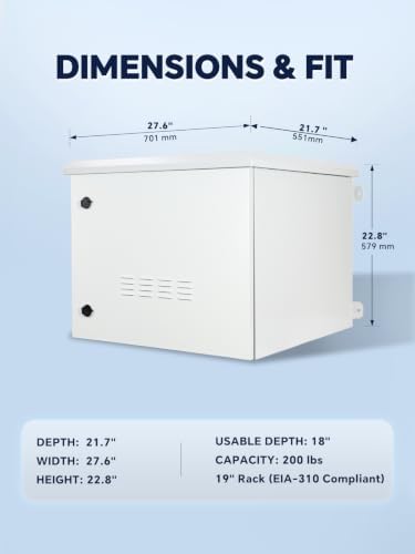 AEONS 9U Wall-Mount Outdoor Network Cabinet, IP55 Rated, Pre-Assembled - Image 2