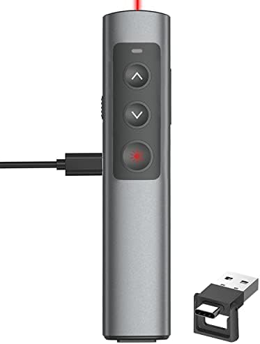 Metal Presentation Clicker for PowerPoint with 2‑in‑1 USB/Type C Receiver by CLIKBUTM%C2%AE
