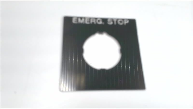 IDEC NWAS-104B "E-Stop" NAMEPLATE, 45 X 45 MM, Black NAMEPLATE, FACEPLATE, TW Series - Image 2