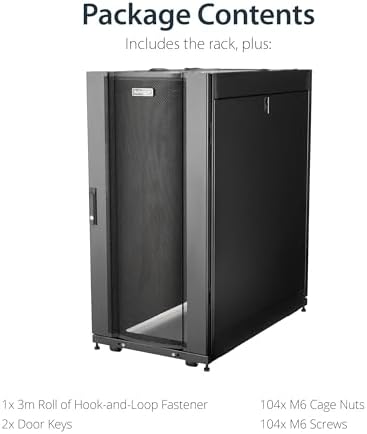 StarTech 25U 4-Post Server Cabinet Kit, 35in Deep, 3307lb (RK2537BKM) - Image 6