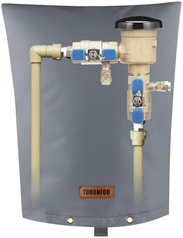 TOHONFOO Backflow Preventer Cover, Pipe Freeze Insulation, 16" Wx20 H, Grey by TOHONFOO
