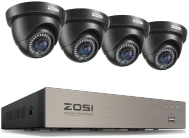 ZOSI 1080p Home Security Camera System, 4pcs 2.0MP Dome Cameras, NO HDD by ZOSI