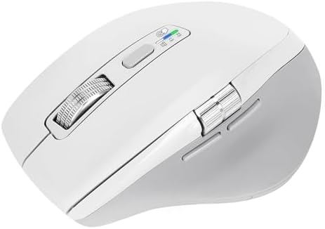 INFINMIND Wireless Side Scroll Mouse with Multi-Device, Ergonomic Computer Mice with Smart Flying Scroll, Quiet Click, 4-Level DPI for Computer, Laptop, iPad, Tablet, MacBook(White) by INFINMIND
