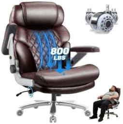 800LBS Big and Tall Office Chair for Heavy People, Heavy Duty Executive Chair with High Back, Extra Wide Seat and Adjustable Lumbar, Large Computer Desk Chair Comfortable for Home Office by home