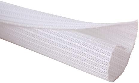 Alex Tech 25ft - 1 inch Cord Protector Wire Loom Tubing Cable Sleeve Split Sleeving for USB Cable Power Cord Audio Video Cable - Protect Cat from Chewing Cords - White by AlexTech