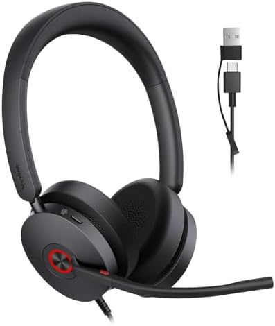 Yealink UH48 ANC Wired USB-C/A Headset,6 AI Noise-Canceling Microphones by RedefineYourWorkplace