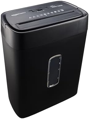 Amazon Basics 12-Sheet Cross-Cut Paper and Credit Card Shredder with Overheat Protection, Black (New Model) by AmazonBasics